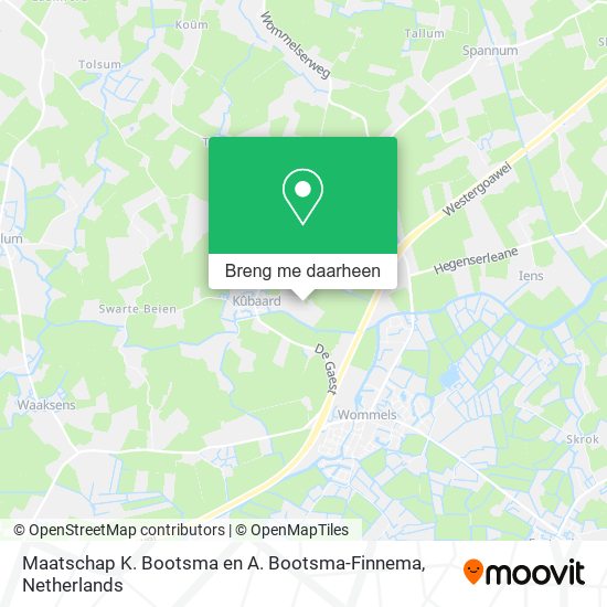 Maatschap K. Bootsma en A. Bootsma-Finnema kaart