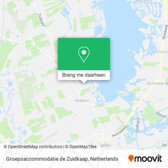 Groepsaccommodatie de Zuidkaap kaart