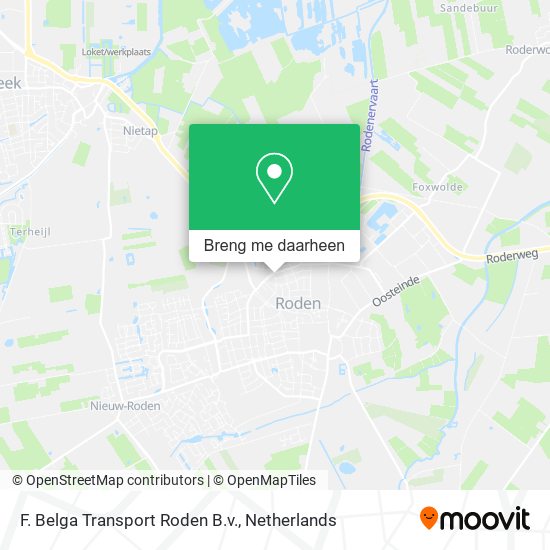 F. Belga Transport Roden B.v. kaart
