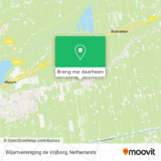 Biljartvereniging de Vrijborg kaart