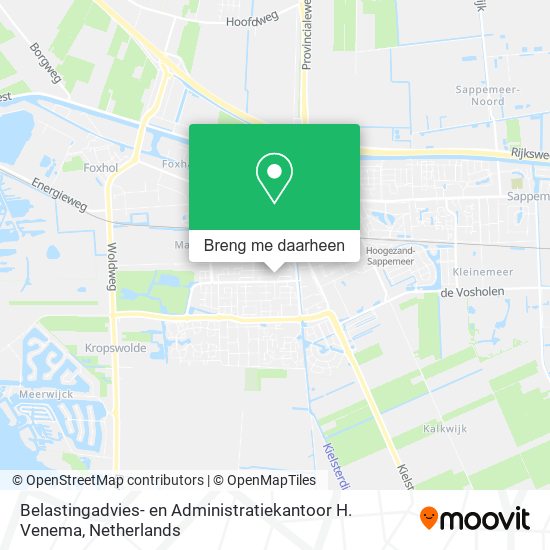 Belastingadvies- en Administratiekantoor H. Venema kaart