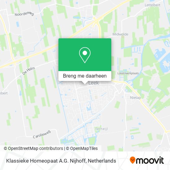Klassieke Homeopaat A.G. Nijhoff kaart