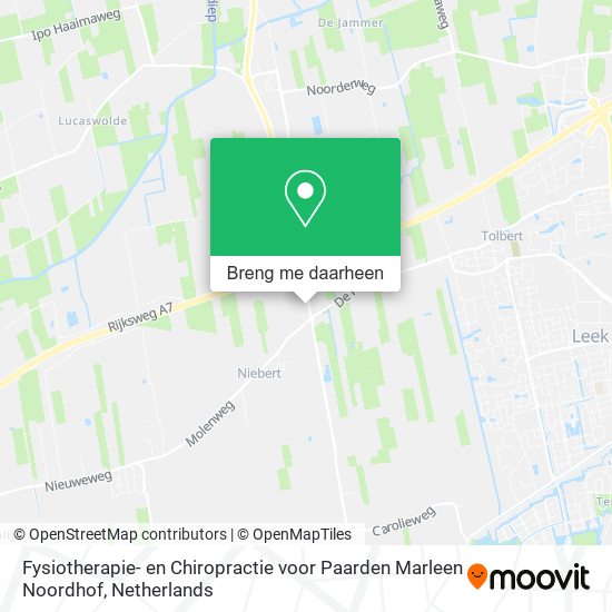 Fysiotherapie- en Chiropractie voor Paarden Marleen Noordhof kaart