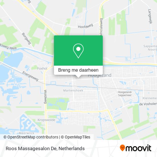 Roos Massagesalon De kaart