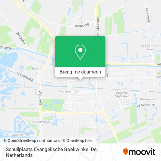 Schuilplaats Evangelische Boekwinkel De kaart