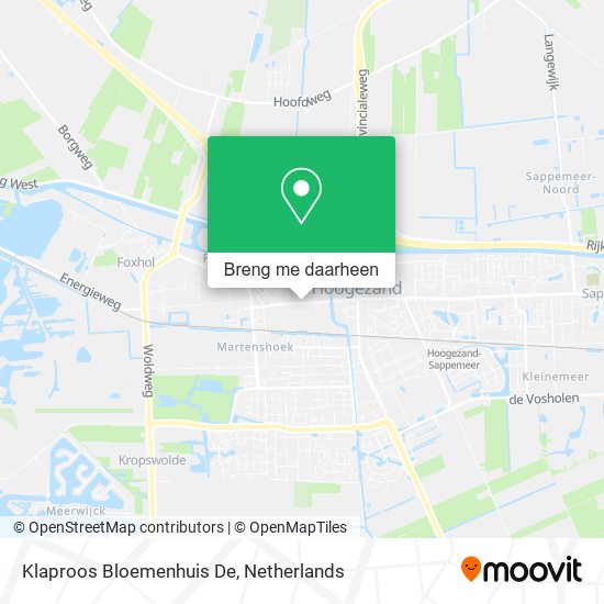 Klaproos Bloemenhuis De kaart