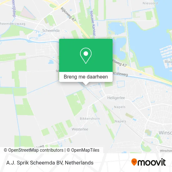 A.J. Sprik Scheemda BV kaart