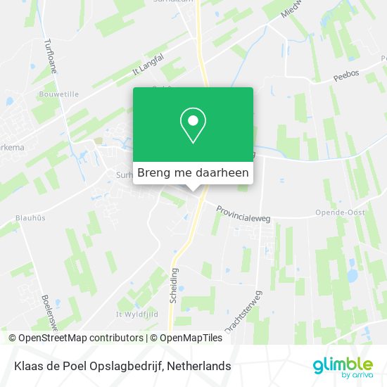 Klaas de Poel Opslagbedrijf kaart