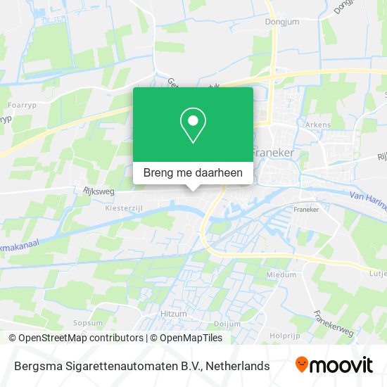 Bergsma Sigarettenautomaten B.V. kaart