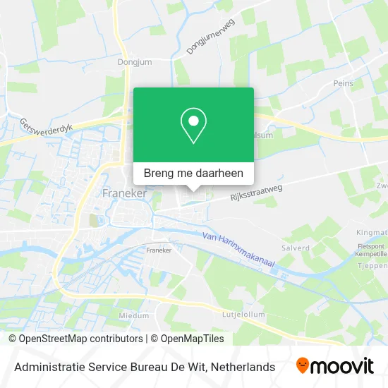 Administratie Service Bureau De Wit kaart