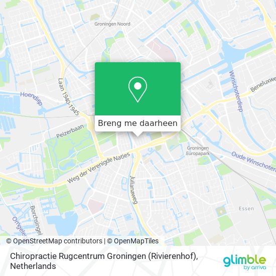 Chiropractie Rugcentrum Groningen (Rivierenhof) kaart