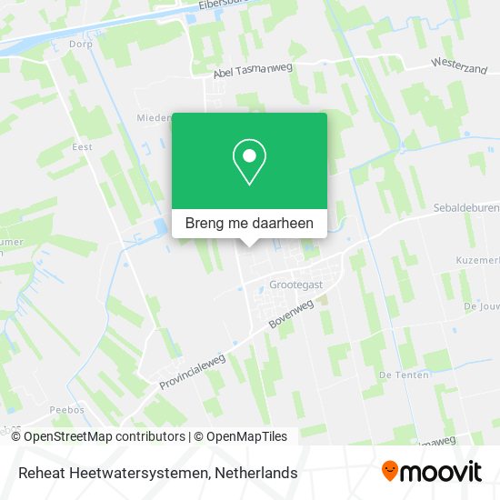 Reheat Heetwatersystemen kaart