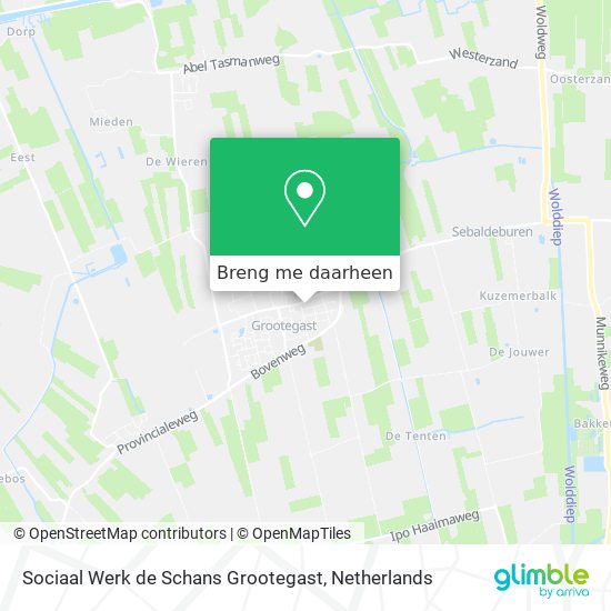 Sociaal Werk de Schans Grootegast kaart