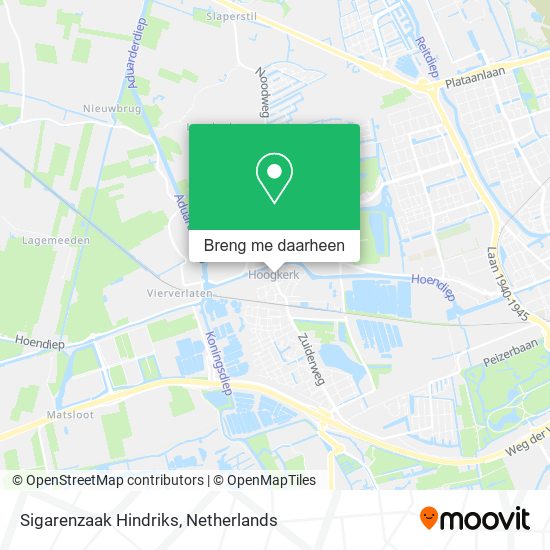 Sigarenzaak Hindriks kaart