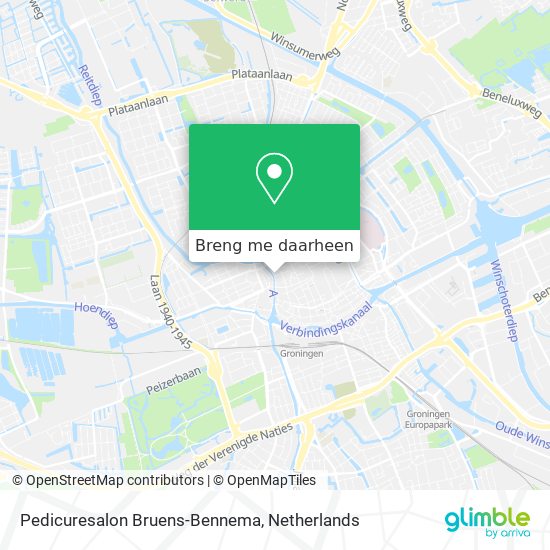 Pedicuresalon Bruens-Bennema kaart