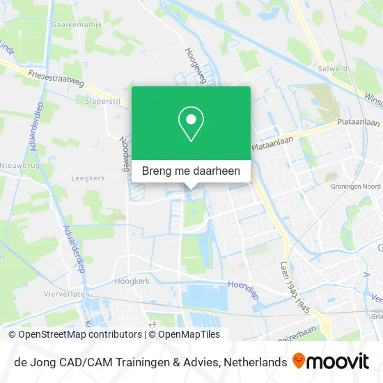 de Jong CAD / CAM Trainingen & Advies kaart