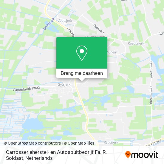 Carrosserieherstel- en Autospuitbedrijf Fa. R. Soldaat kaart
