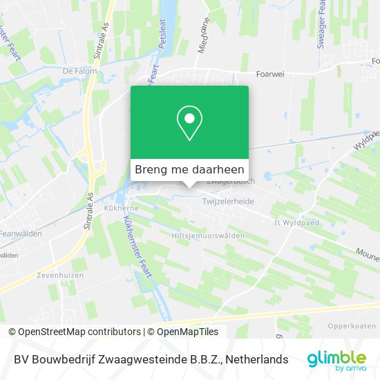 BV Bouwbedrijf Zwaagwesteinde B.B.Z. kaart