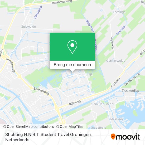 Stichting H.N.B.T. Student Travel Groningen kaart