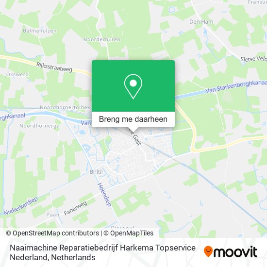 Naaimachine Reparatiebedrijf Harkema Topservice Nederland kaart