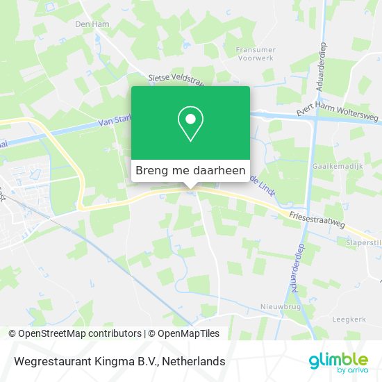 Wegrestaurant Kingma B.V. kaart