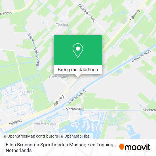 Ellen Bronsema Sporthonden Massage en Training. kaart