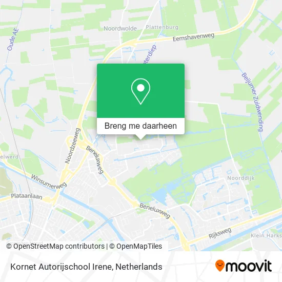 Kornet Autorijschool Irene kaart