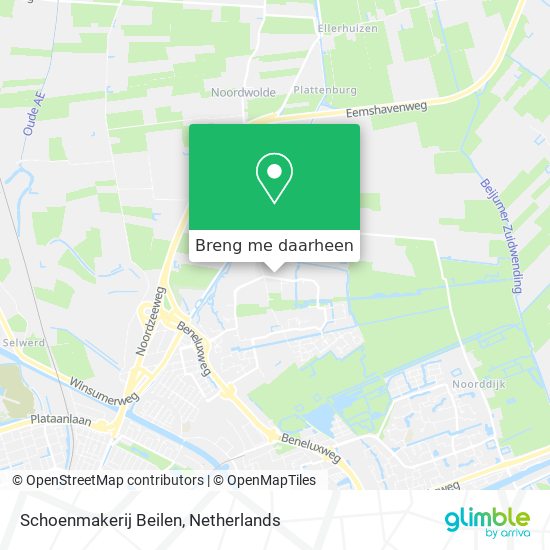 Schoenmakerij Beilen kaart