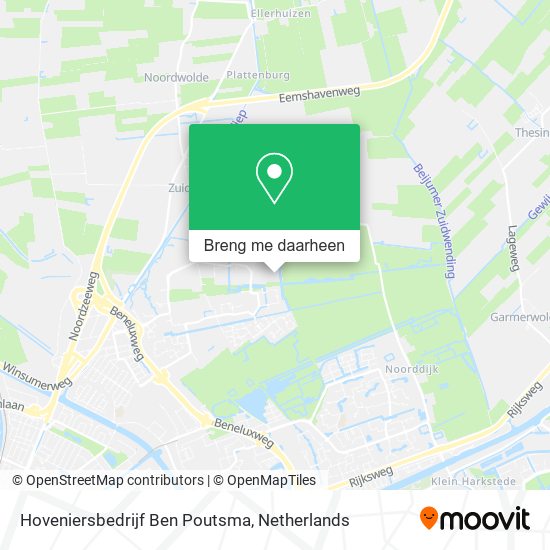 Hoveniersbedrijf Ben Poutsma kaart