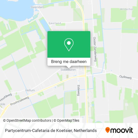 Partycentrum-Cafetaria de Koetsier kaart