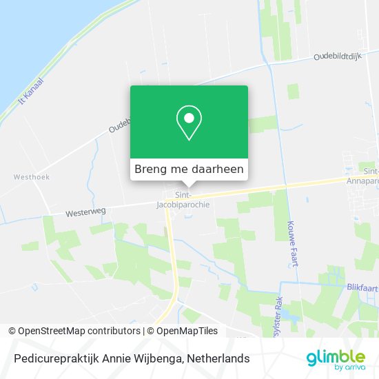 Pedicurepraktijk Annie Wijbenga kaart