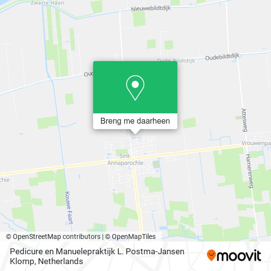 Pedicure en Manuelepraktijk L. Postma-Jansen Klomp kaart