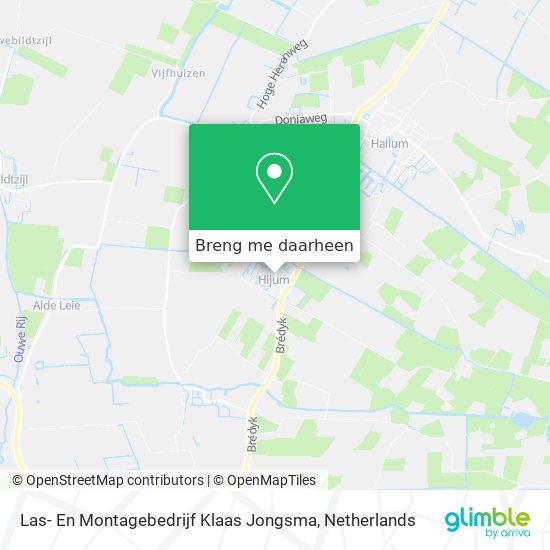 Las- En Montagebedrijf Klaas Jongsma kaart