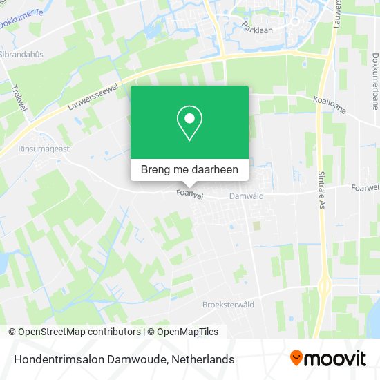 Hondentrimsalon Damwoude kaart