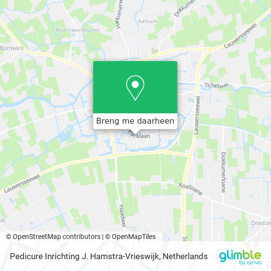 Pedicure Inrichting J. Hamstra-Vrieswijk kaart