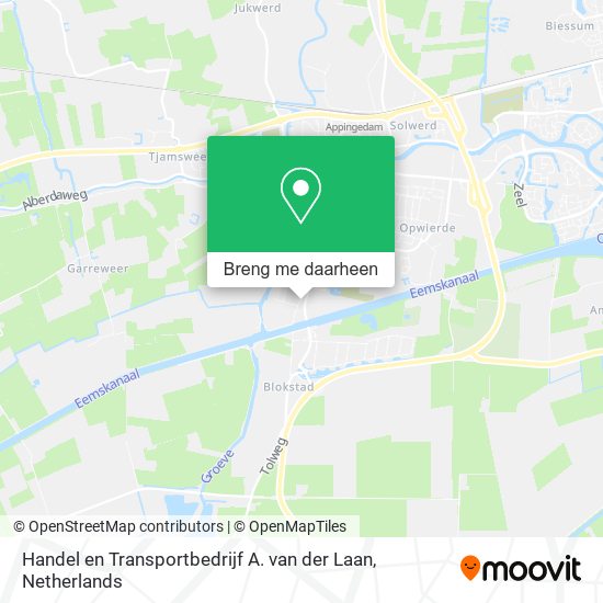 Handel en Transportbedrijf A. van der Laan kaart