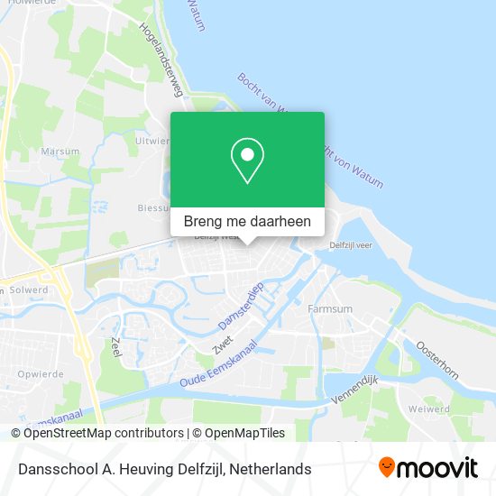 Dansschool A. Heuving Delfzijl kaart