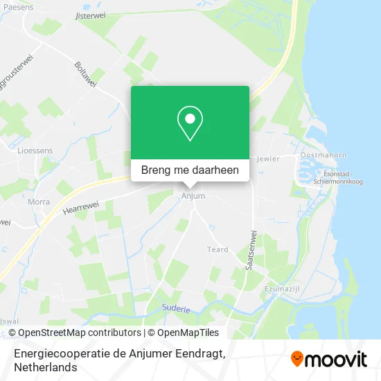 Energiecooperatie de Anjumer Eendragt kaart