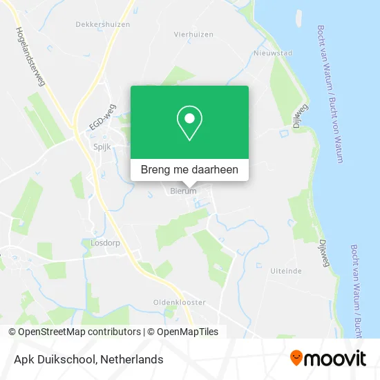 Apk Duikschool kaart