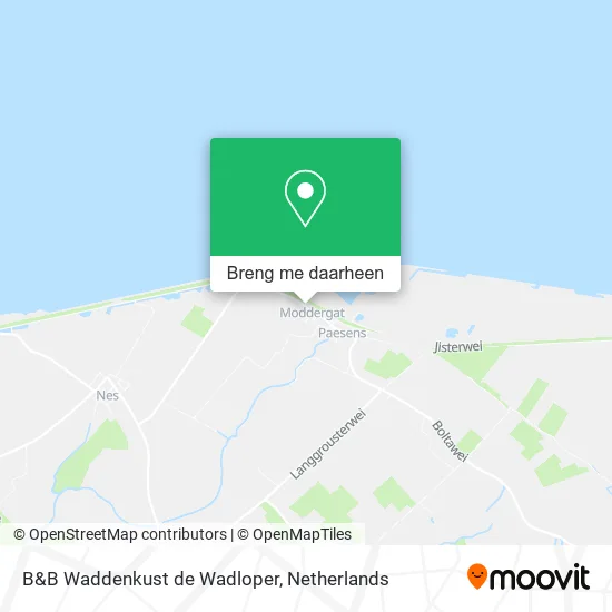 B&B Waddenkust de Wadloper kaart