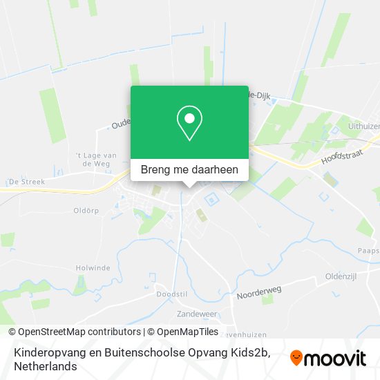 Kinderopvang en Buitenschoolse Opvang Kids2b kaart