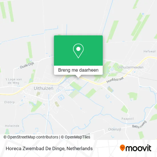 Horeca Zwembad De Dinge kaart