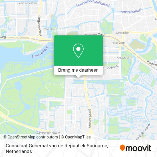 Consulaat Generaal van de Republiek Suriname kaart