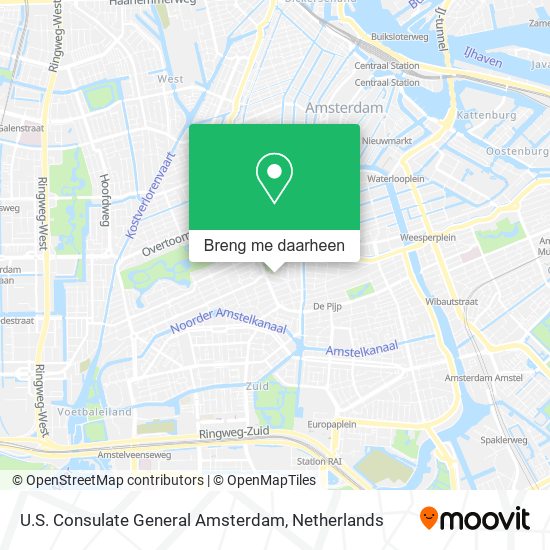 U.S. Consulate General Amsterdam kaart