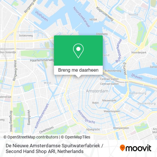 De Nieuwe Amsterdamse Spuitwaterfabriek / Second Hand Shop ARI kaart