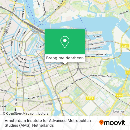 Amsterdam Institute for Advanced Metropolitan Studies (AMS) kaart