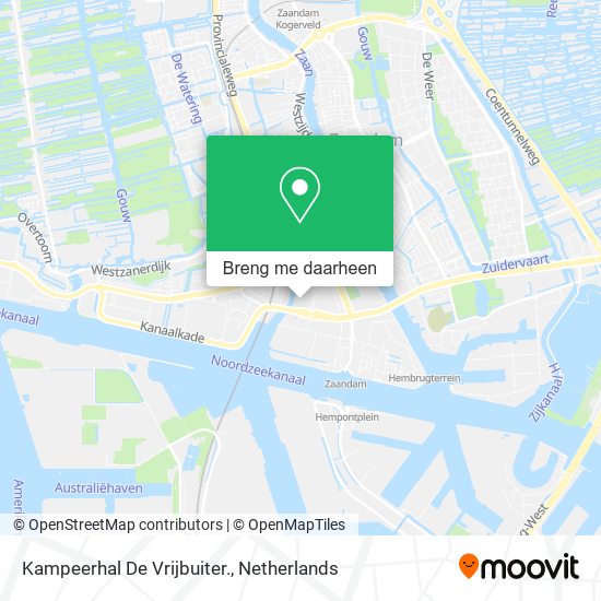 Kampeerhal De Vrijbuiter. kaart