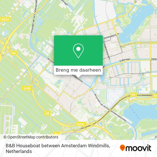 B&B Houseboat between Amsterdam Windmills kaart