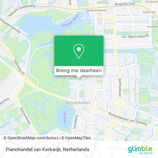 Pianohandel van Kerkwijk kaart