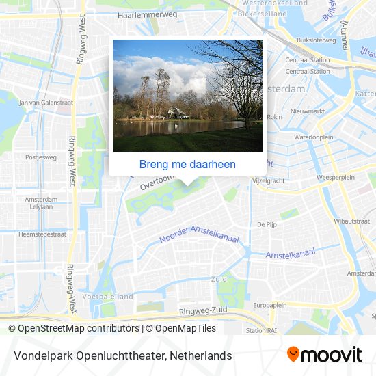 Vondelpark Openluchttheater kaart